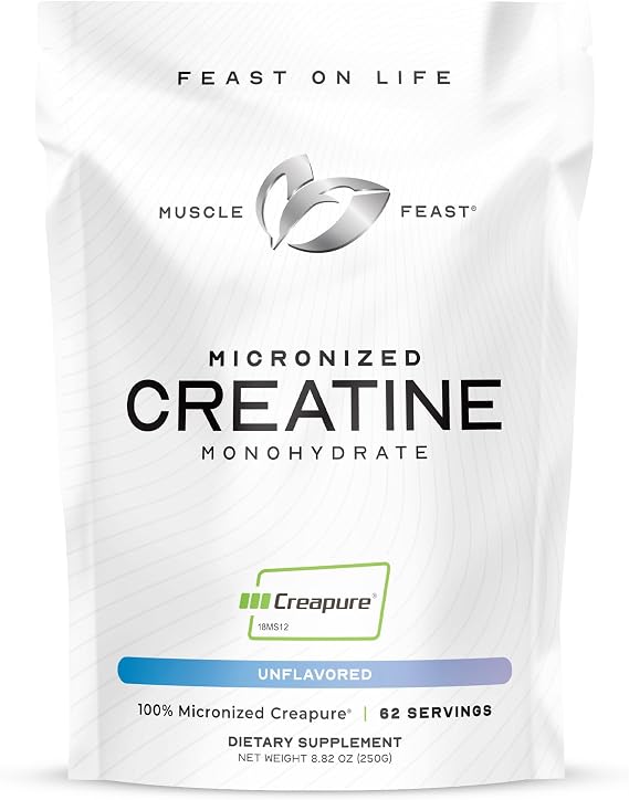 Muscle Feast Creapure Micronized Creatine Monohydrate Powder, Unflavored