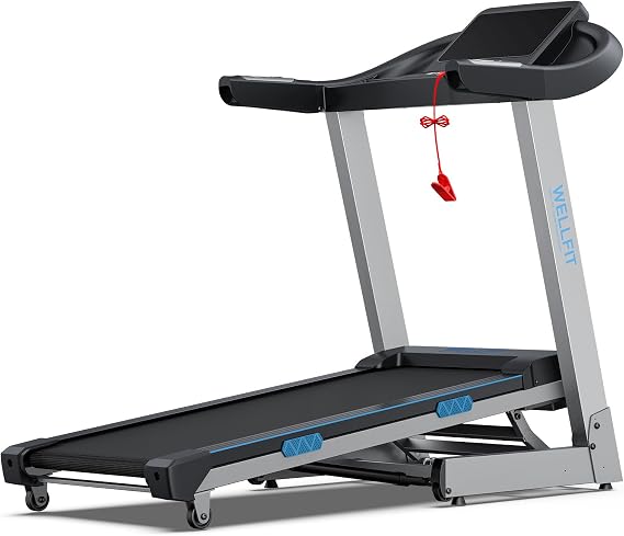 Heavy Duty Treadmills with 15% Auto Incline for Home Gym, Small Commercial | WELLFIT 4.0HP Quiet Brushless Running Machine, 400 LBS Weight Capacity, 43"x18" Extra Wide Belt, 7.8 MPH, 95% Pre-assembled