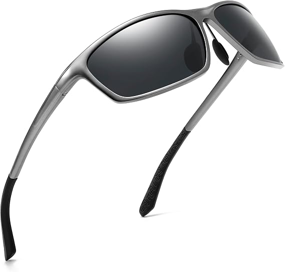 Sungait サングラス メンズ 偏光長方形: スポーツ サングラス Uv 保護 – クールなシェード ドライブ/ランニング/釣り/ゴルフ用