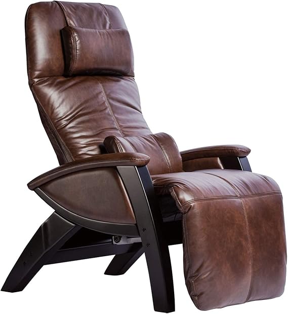 Cozzia Svago ZGR Plus Zero Gravity Chair (SV395) Vibration Massage Power Recline Memory Foam Pillow Heat Therapy (Chestnut/Black)