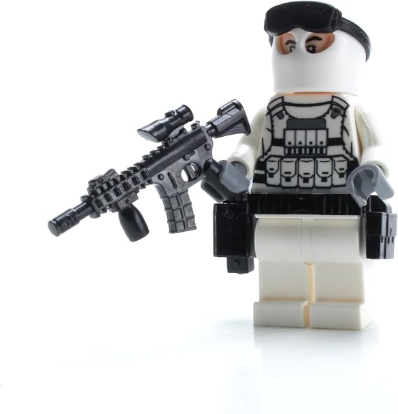 Battle Brick 1.6 Inches Tall Custom Special Forces Winter Army Commando Collectible Custom Minifigure | Genuine Military Minifig | Packaged in the USA | Great Gift for Teen to Adult AFOL
