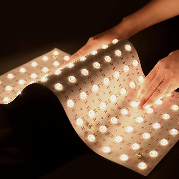 SuperlightingLED 2700K Warm White Flexible Backlight LED Sheet with Optical Lens, DC24V 30W 19.7X 9.8 CRI 90+ Cuttable LED Panel Light for Kitchen Counter Decor and Sign Lighting (2700K Warm White)