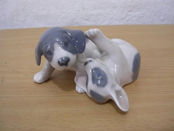 Royal Copenhagen Puppies Playing. Dog Figurine... Model 453