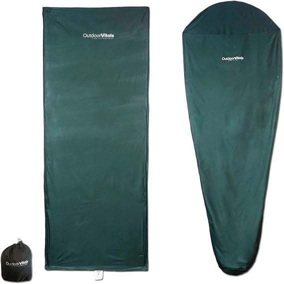 Outdoor Vitals Sleeping Bag Liner (Charcoal, Rectangular/Micro Polyester)