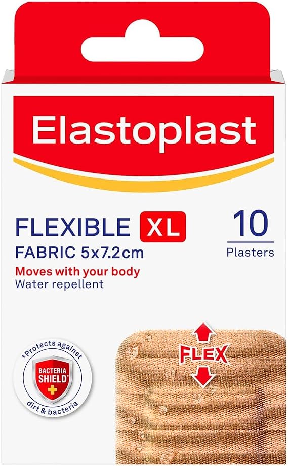 Elastoplast Knee & Elbow Fabric Plasters, Pack of 10