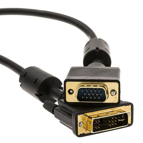CableWholesale 10 feet DVI-A to VGA Cable (Analog), Black, DVI-A Male to HD15 Male, DVI to VGA Monitor Cable, 3 Meter