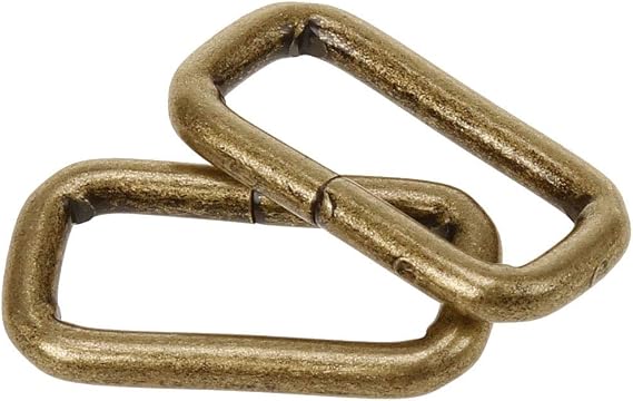COTOWIN 1" Rectangle Buckle Ring,Pack of 20 (Antique Brass)