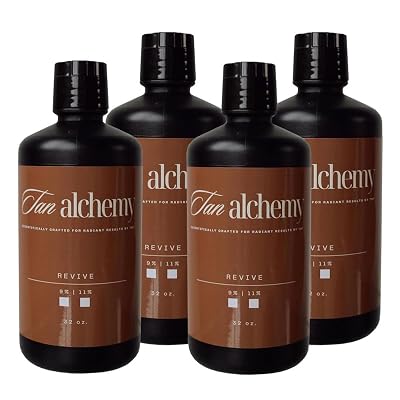 Tan Alchemy, Revive Anti-Aging 9% Med DHA Sunless Airbrush Spray Tanning Solution Gallon ships in 4 qts