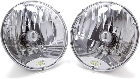 KC HiLiTES 42301 7" Round 60/55w H4 DOT Headlight - Set of 2, White