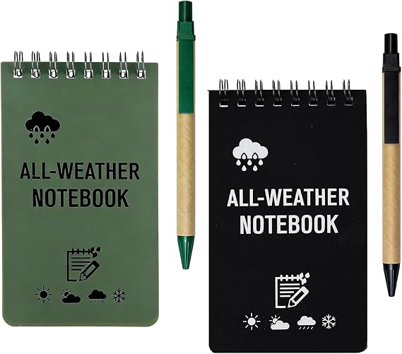 Waterproof Notebook with 2 Kraft Paper Pens