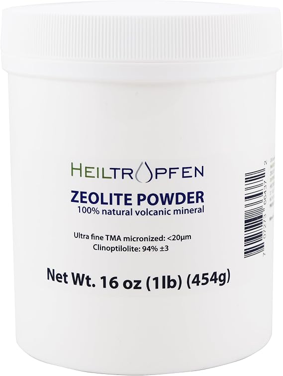 Zeolite Powder 1 Pound - 454 g | ULTRA FINE | less-than 20 µm | Clinoptilolite 94%+-3 | activated | Natural Mineral Dust | Heiltropfen®