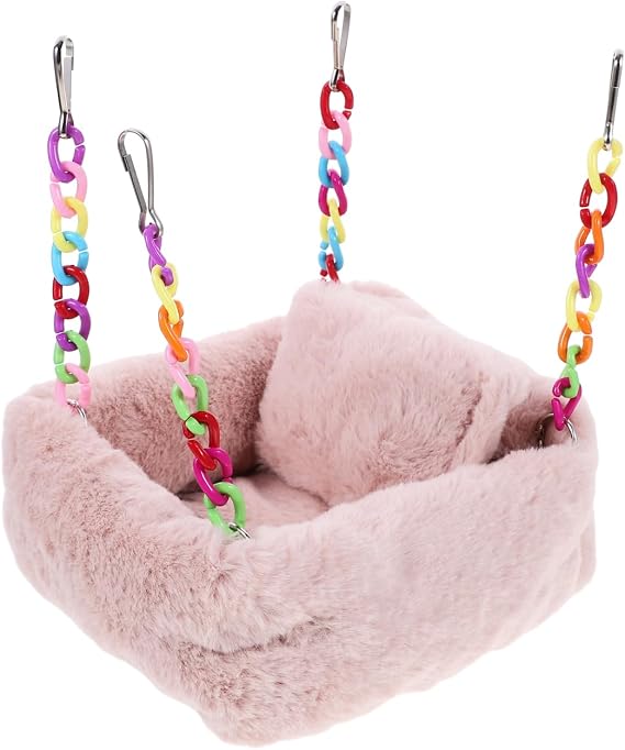 Pet Hammock for Hamsters Guinea Pigs Chinchillas Ferrets and Rats Double-Layer Hanging Bed for Rest Play and Sleep Easy Cage Installation 8.86 X 7.28 X 9.65 in