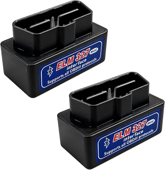 2 PCS ELM327 OBDII Car Auto Diagnostic Scanner, Professional Mini Bluetooth Scan Tool Engine Fault Code Reader, Wireless Failure Detector Interface Adapter for Most OBD II Vehicles (Black)