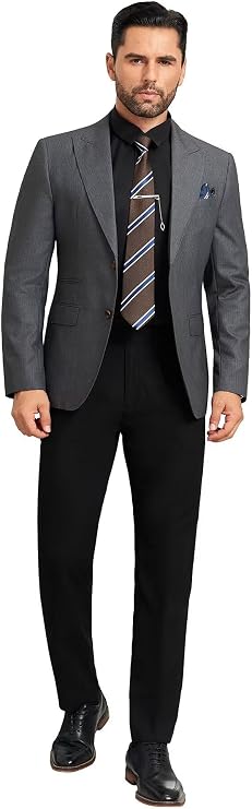 Men's Suit Casual Knit Slim Fit Wedding Blazer Tux Prom Party Jackets Lightweight Sport Coat Two Button Lapel Collar Pockets