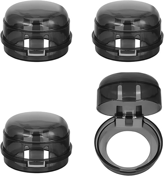 4 Pack Gas Stove Knob Covers, Child Safety Stove Knob Guards with Adhesive Pads, Fits Most Gas Stove and Oven Knobs Under 1.6 Inch Diameter, Black