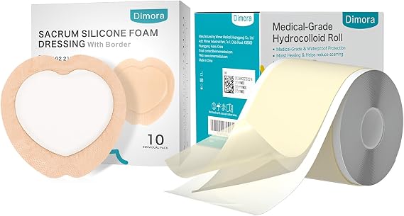 Dimora 10 Pack Wound Dressing Sacrum & Dimora Medical Grade Hydrocolloid Roll