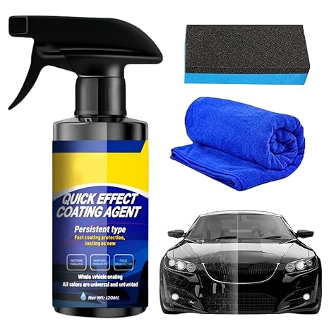 Car Nano Coating Spray,Advanced Car Quick-Acting Coating Agent Spray for Scratch Repair, Oil Film Removal, Long-Lasting Hydrophobic Coat (1 Set)