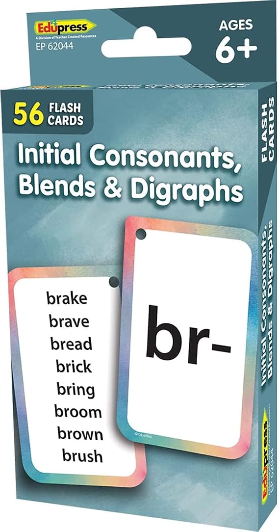 Teacher Created Resources Initial Consonants, Blends & Digraphs Flash Cards (EP62044)
