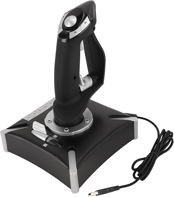 EIMSOAH Aviation Simulator Controls, Dual Vibration Motors Simulated Throttle Rudder 16 Programmable Keys 8 Direction POV, with Detachable Throttle for PC 7 8 10 11