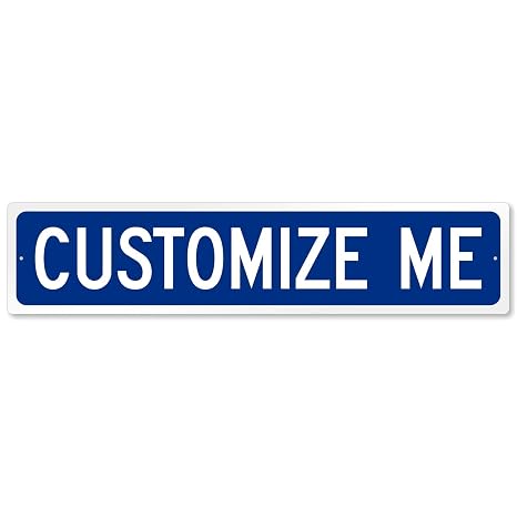 SmartSign Blue Custom Street Sign - 4" x 18", Aluminum, Reflective Option, Personalize Your Own Street Sign, Outdoor Metal Sign for Home, Office, Decor, Room, USA-Made