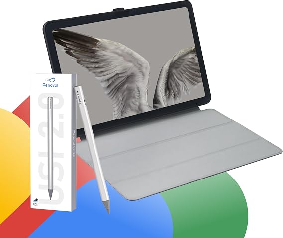 Penoval USI2.0 Stylus Pen + Google Pixel Tablet Case - Grey