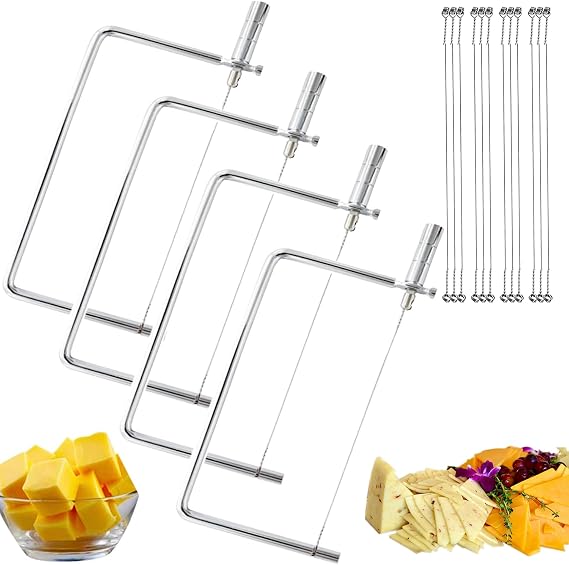 Cheese Slicer Accessories Kitchen Knife Marble Board Cheese Cutter Stainless Steel Components - Great for Making Giftable Cheese Cutting Boards with This Cheese Slicer Kit,6inch(4Slicer+16Wires)