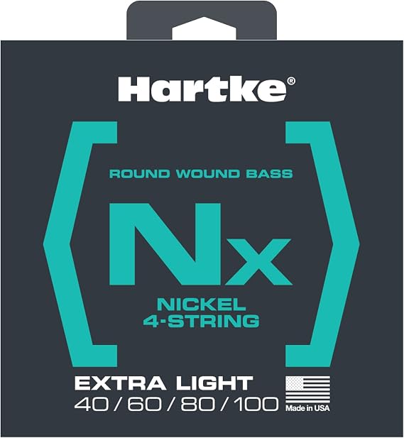 Hartke HSBNX440 NX Nickel Bass Guitar Strings, Extra Light 4-String