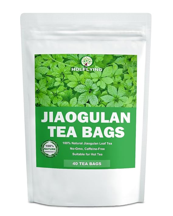 100% Natural Jiaogulan Tea, 40 Teabags, Pure Jiaogulan Leaf Tea, Gynostemma Pentaphyllum, No Additives, No Gmo