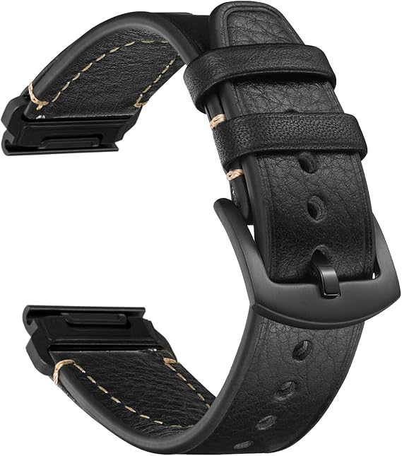 Leather Strap for Garmin QuickFit 26 mm, Soft and Comfortable Leather Bracelet, Replacement Watch Band for Women and Men for Garmin QuickFit 26 mm