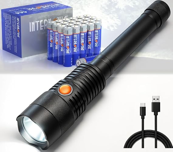 INTERNOVA Flashlights High Lumens Sentinel 2000 Plus AAA Battery Bundle, Rechargeable LED Flashlight, 2000 Lumens with Magnetic Gift Box
