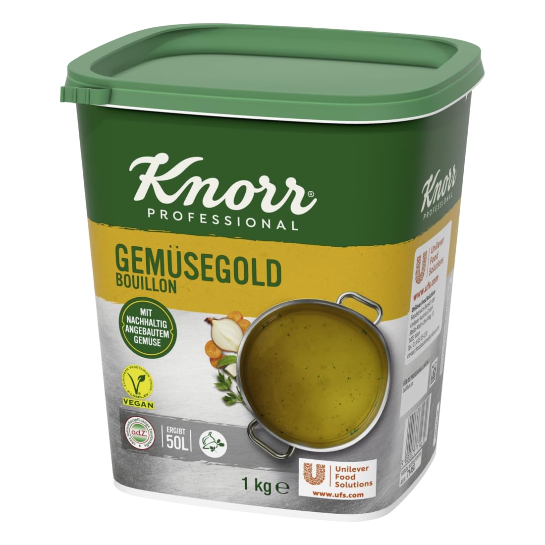Knorr Vegetable Gold Bouillon Vegetable broth purely plant-based vegetable taste Pack of 1 1 x 1 kg