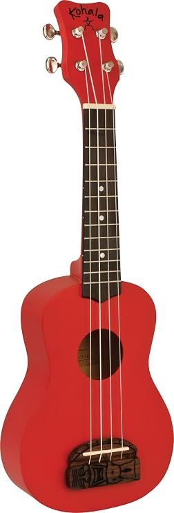 Kohala KTSRD Tiki Soprano Ukulele - Red