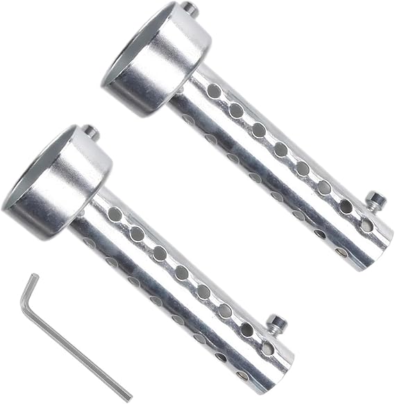 2Pcs 35mm Universal Motorcycle Exhaust Baffle Muffler Insert, Removable DB Killer Silencer, Motorbike Exhaust Pipe Silencer Can with Hex Key with Hex Key for Easy Installation(Silver)