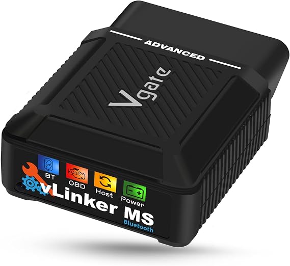 Vgate vLinker MS Bluetooth OBD2 Araç Tarama Cihazı iPhone/iOS, Android ve Windows için, Çoklu CAN Protokollerini Destekler (GMLAN, MS CAN, CH CAN, LS CAN)