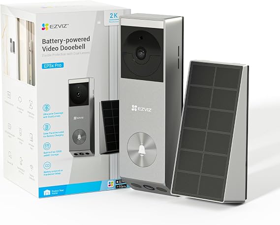 EZVIZ Video Doorbell Camera Wireless, 2K & 1080p Dual-Lens, EP3x Pro