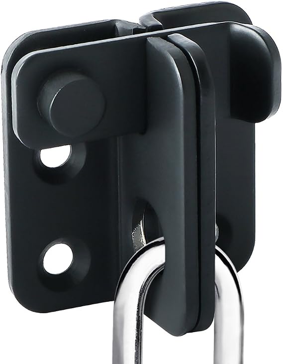 SAYAYO Shed Lock Gate Lock Door Bolt Lock for Wooden Gates,Black,40x45x25MM