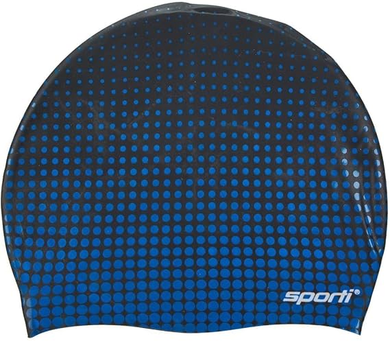 Sporti Unisex-Adult Silicone Swim Cap, Abstract Design Hat, Protects Hair