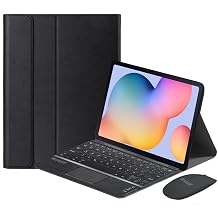 Microcase Xiaomi Pad 8 Tablet Uyumlu Bluetooth Touchpad Klavye+Bluetooth Mouse+Standlı Kılıf-BKK7 Siyah