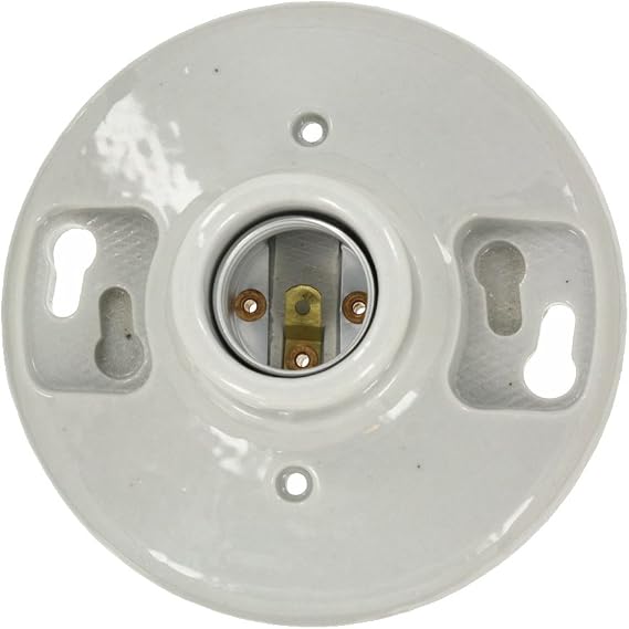 Leviton One-Piece Glazed Porcelain Outlet Box Mount, Aluminum, 49875, White