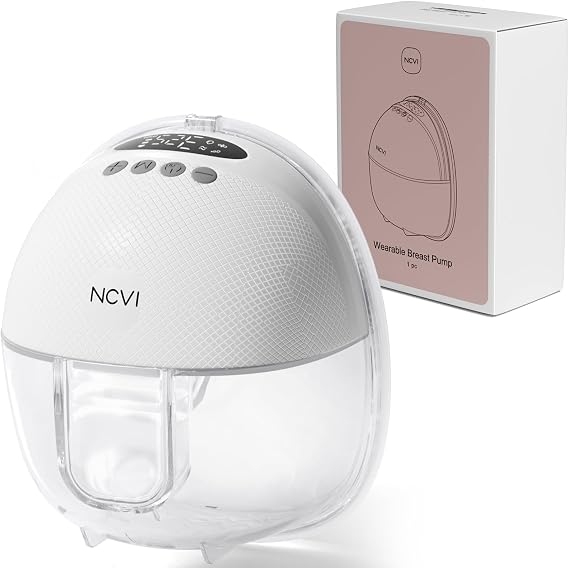 NCVI Wearable Breast Pump 8131, Hands Free Breast Pump,1 Pack White