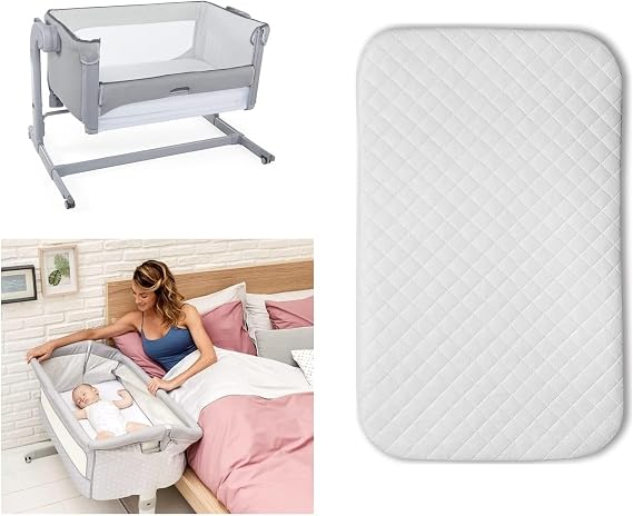 Baby Next 2 Me Bedside crib Mattress - Super Soft & Extra Thick Foam Crib - Washable Cover - Size 83 x 50 x 5 cm - Made in UK