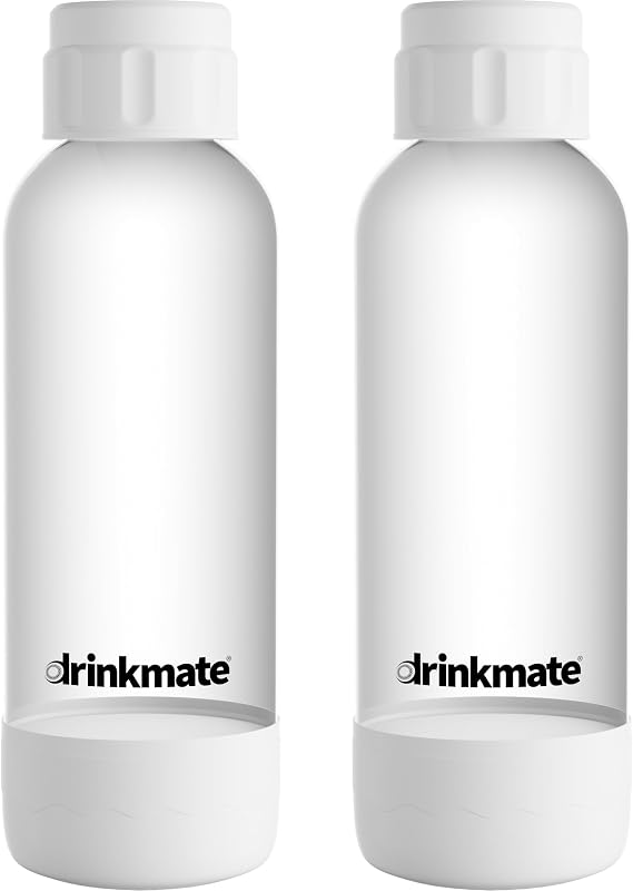 DrinkMate 1L Carbonating Bottles - White (2 Pack)