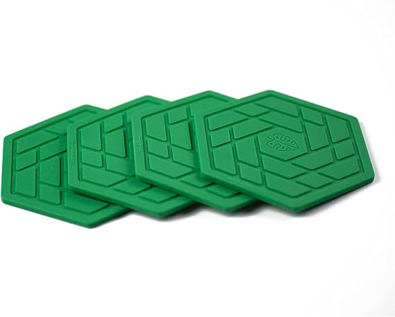 Silicone Drink Coasters Set of 4,Flexible & Heat-Resistant - Perfect for Home Decor & Table Protection (Green Monstera)