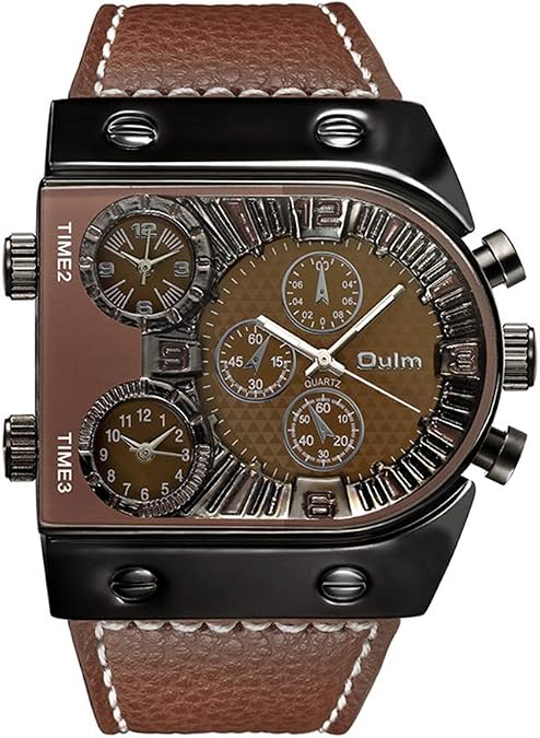 Oulm Men's Steampunk Skeleton Automatic Mechanical Alloy Stainless Steel Leather Watch CH164