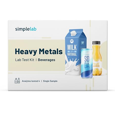 Heavy Metals in Beverages Test Kit by SimpleLab | Lab Analysis for Arsenic, Cadmium, Lead, Mercury in Drinks or Liquid Foods