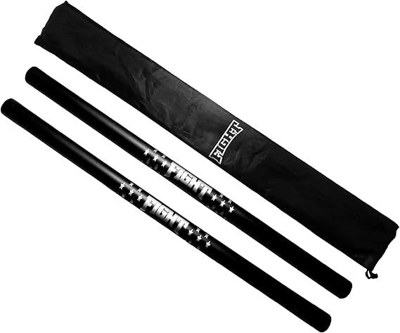 Martial Arts Equipment Foam Padded Sticks with Carry Bag Case Set 2 Pieces