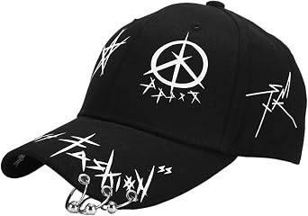 Men Women Y2K Punk Baseball Cap Graffiti Korean Hip Hop Hat Emo Alt Adjustable Caps Street Accessories Clothes Summer