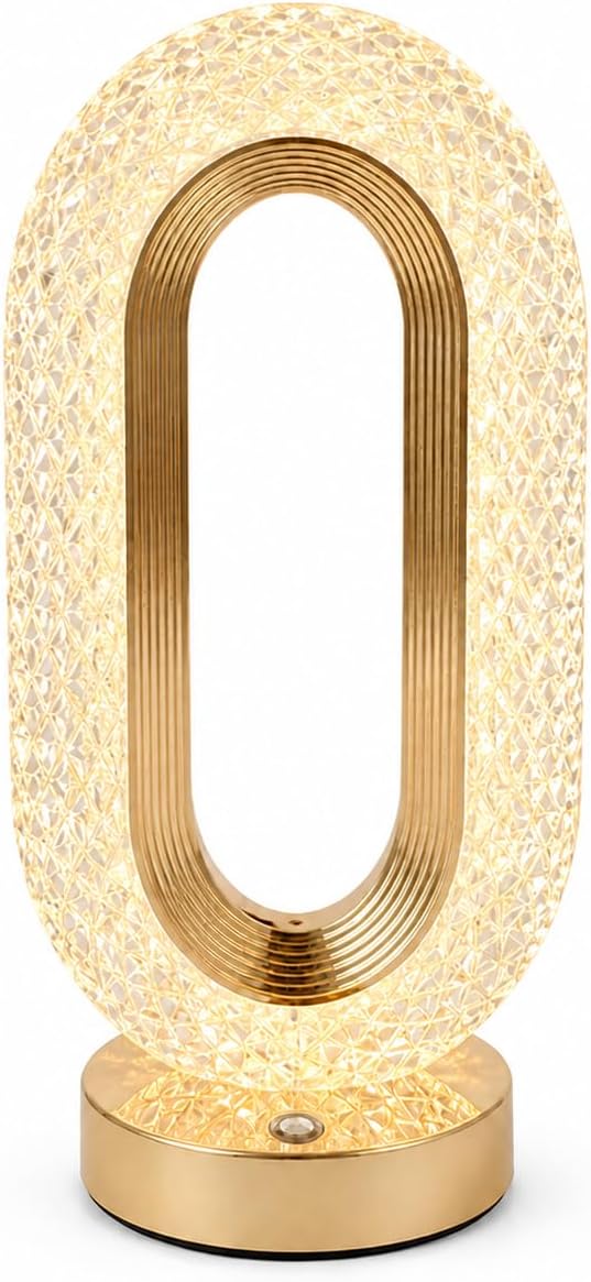 Neo Vista Şarjlı Dokunmatik Dekoratif Dim Edilebilir Masa Lambası (Gold, Kristal Elmas) [Enerji Sınıfı A]