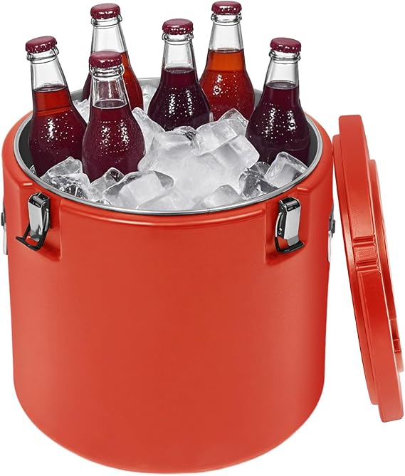 52.8 QT Insulated Soup Container, Commercial Food Warmer for Hot or Cold, 50 L Hot Box for Catering, Thermal Food Jar with Buckles and Handles, Stainless Steel Lining with Lid, 10-15H Insulation Time