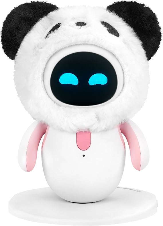 Panda Plush Hat Compatible with Eilik Robot, Animal Headband, Soft Faux Fur Robot Costume Accessory